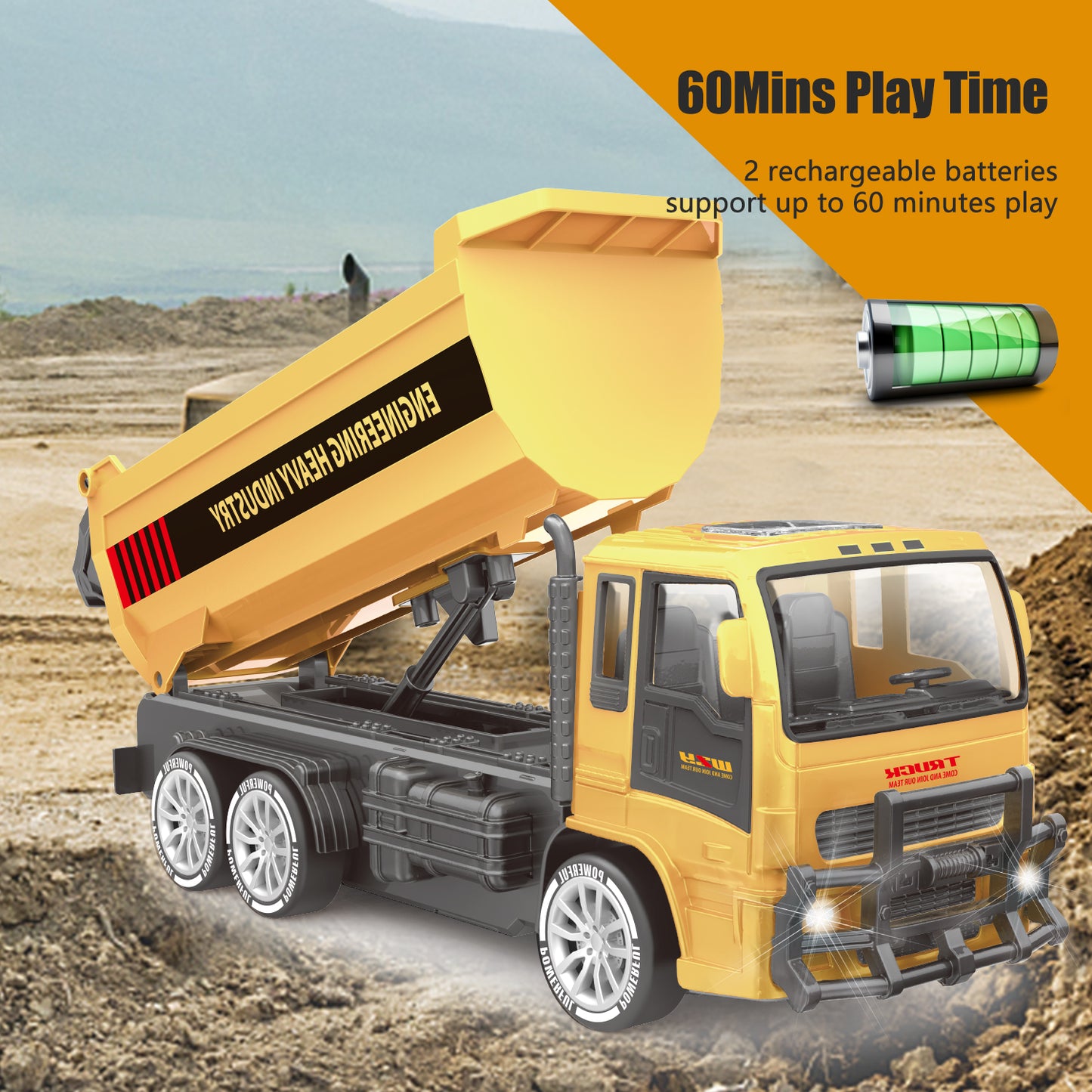 Remote-controlled Engineering Vehicle Toys, Dump Truck Toys, Kids Gifts