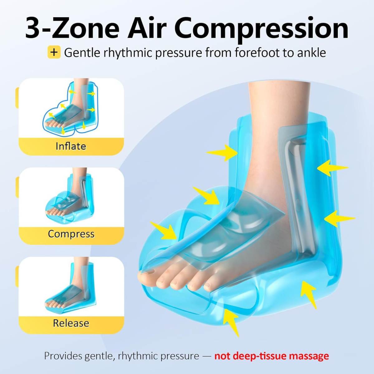 Air-pressure Kneading And Heating Foot Massager With Electric Massage Function