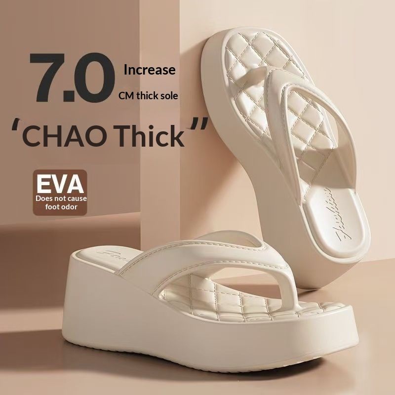 Platform Flip-flops Outdoor Height-increasing Fashion Casual Beach Sandals