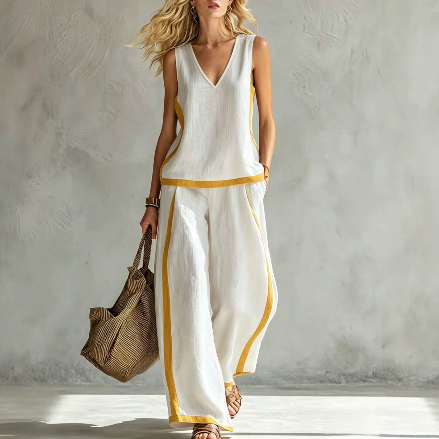 Women's Fashion Casual Wide-leg Pants Suit