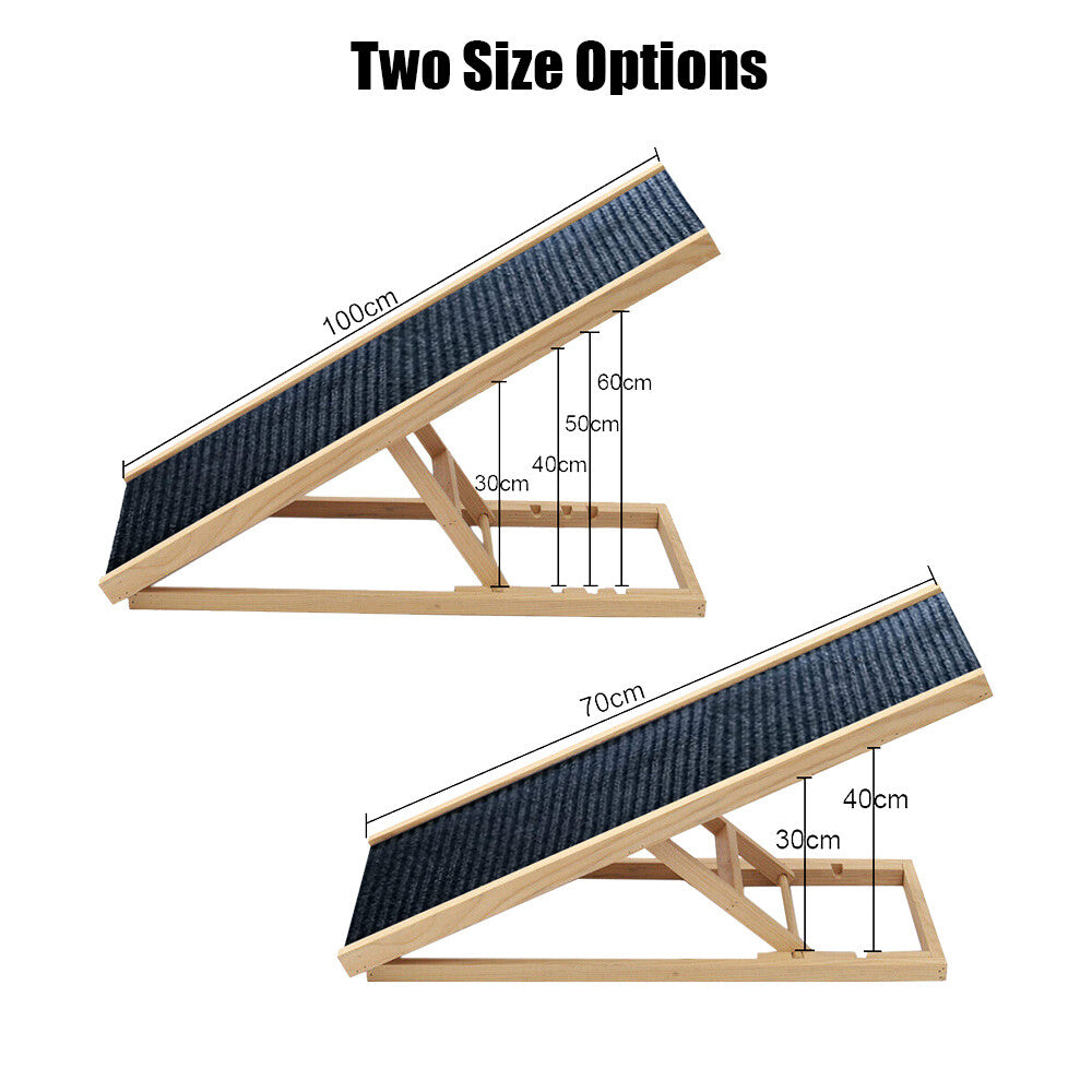 Foldable Dog Pet Ramp Adjustable Height Dogs Stairs For Bed Sofa Car 1 00cm