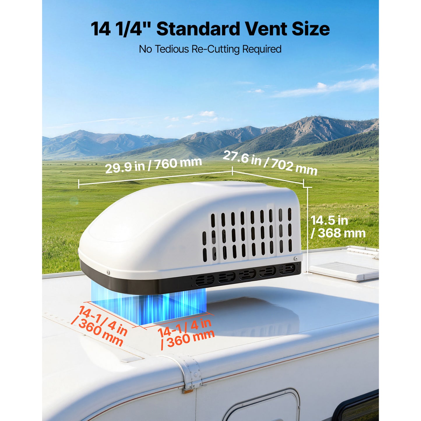 RV Air Conditioner, 15000 BTU RV AC Unit, 120V Ducted Or Non-Ducted Rooftop Air Conditioner With High-Performance Compressor Motor, Easy Install Quiet Cooling AC With Standard Vent Size, White