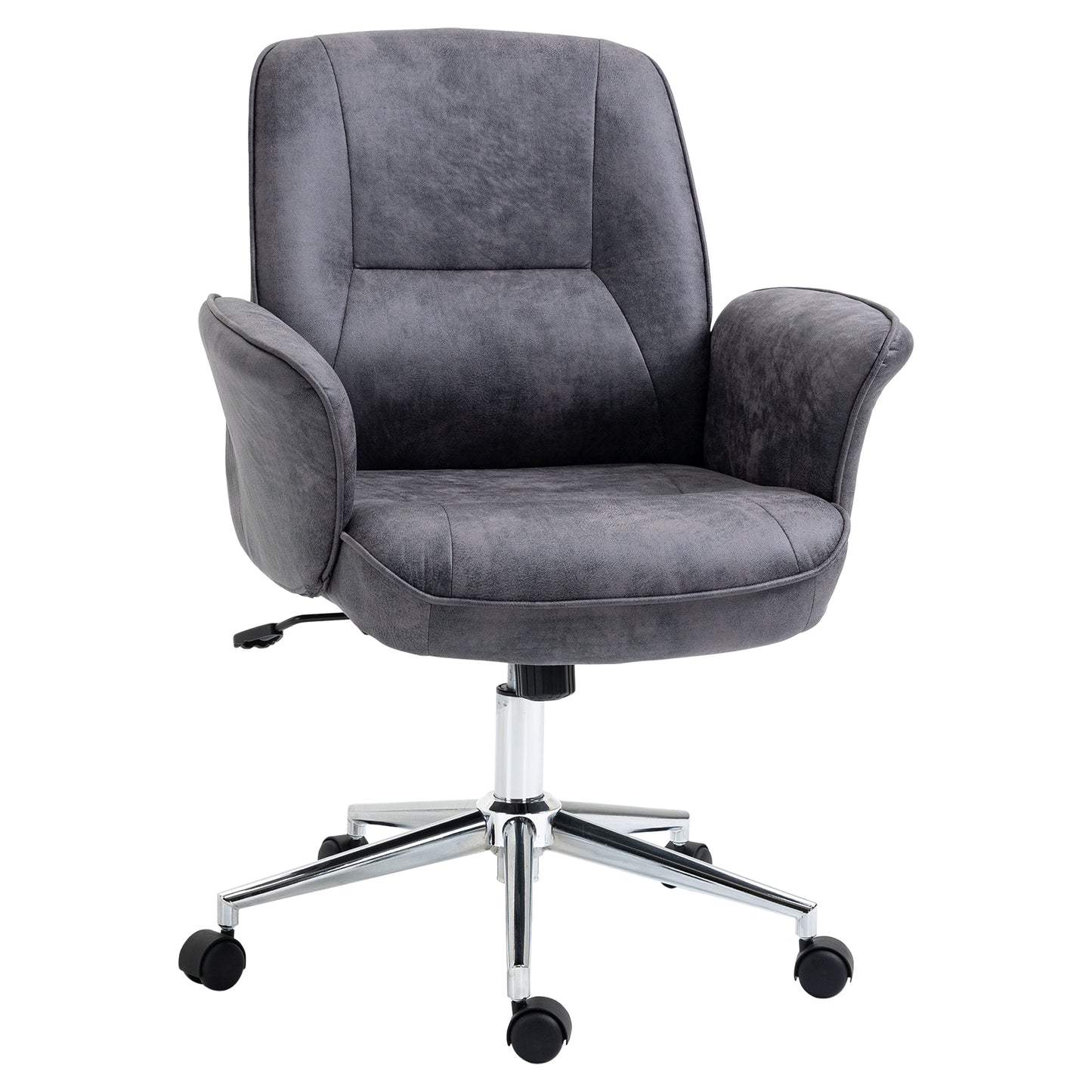 Vinsetto Swivel Computer Office Chair Mid Back Desk Chair For Home Study Bedroom,  Charcoal Grey