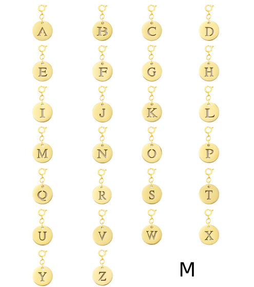 Titanium Steel Bracelet And Necklace Accessories 26-letter Charm Pendants Hand-polished In Gold