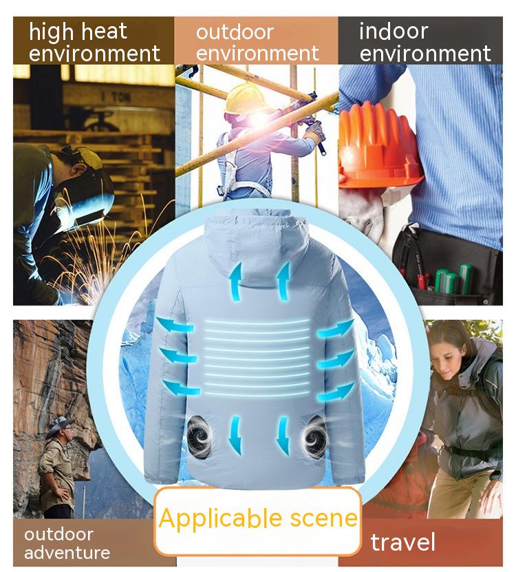 Outdoor Labor Protection Work Air Conditioning Clothes Rechargeable Refrigeration Welder High Temperature Heatstroke Cooling Fan Clothes