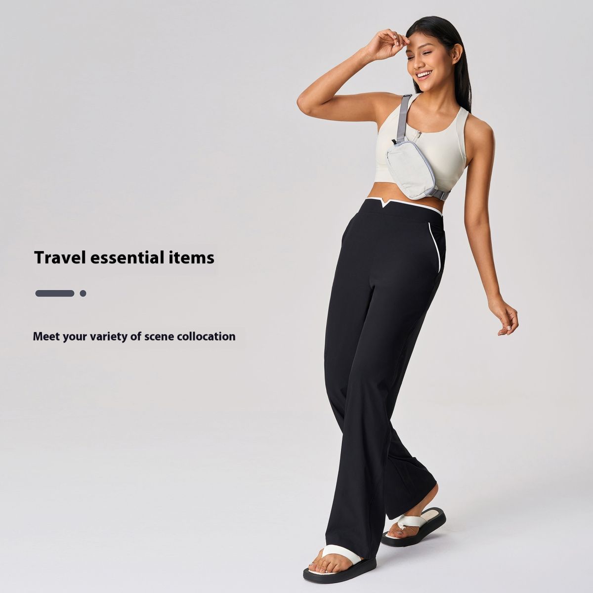 Casual Versatile Yoga High Waist Drooping Wide-leg Pants