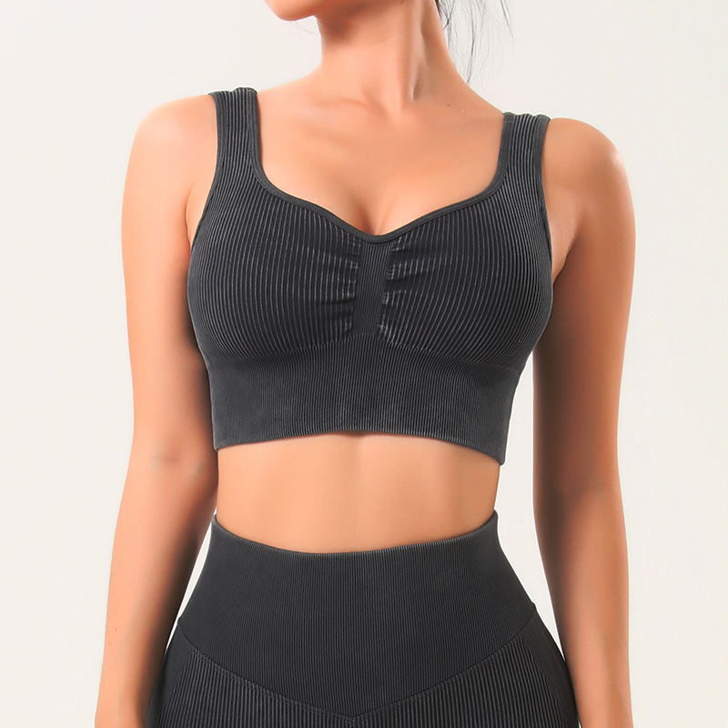 European And American Stone Washed Seamless Yoga Clothes Suit