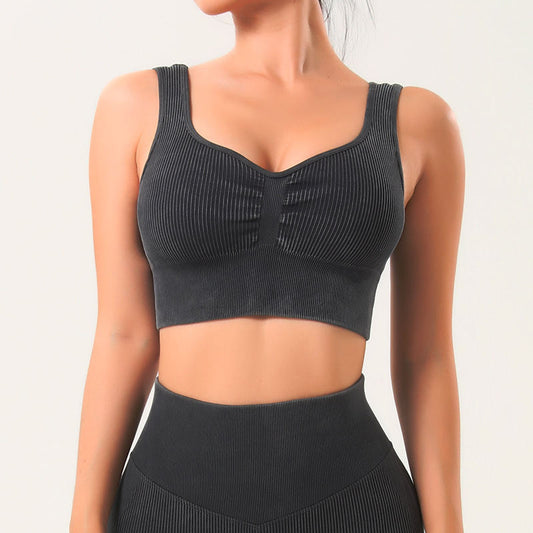 European And American Stone Washed Seamless Yoga Clothes Suit