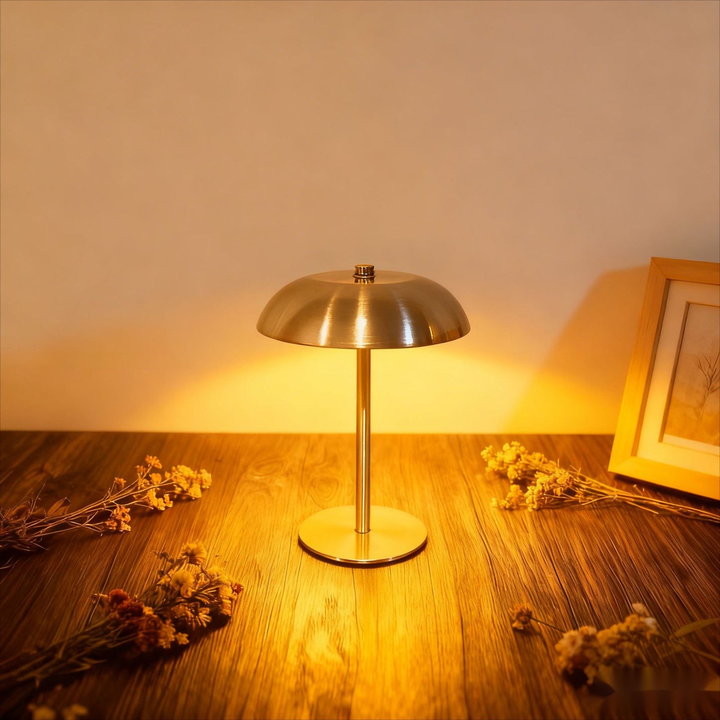 Iron Mushroom Charging Table Lamp For Bedroom And Dining Room Decor