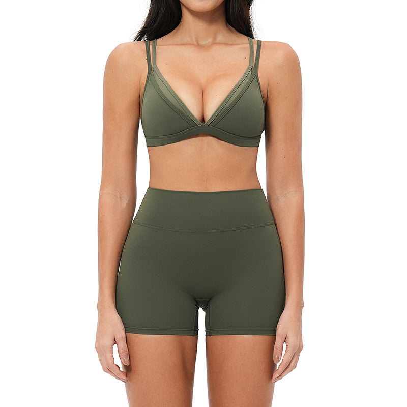 Wireless Sports Beauty Back Thin-Strap Fitness Set