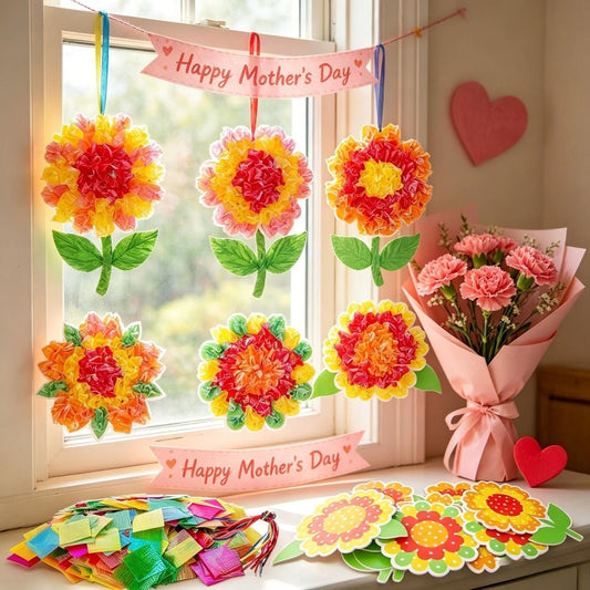 Sunflower Craft Kit With 24 Templates & Accessories - DIY Flower Crafts For Mother's Day Party Decorations