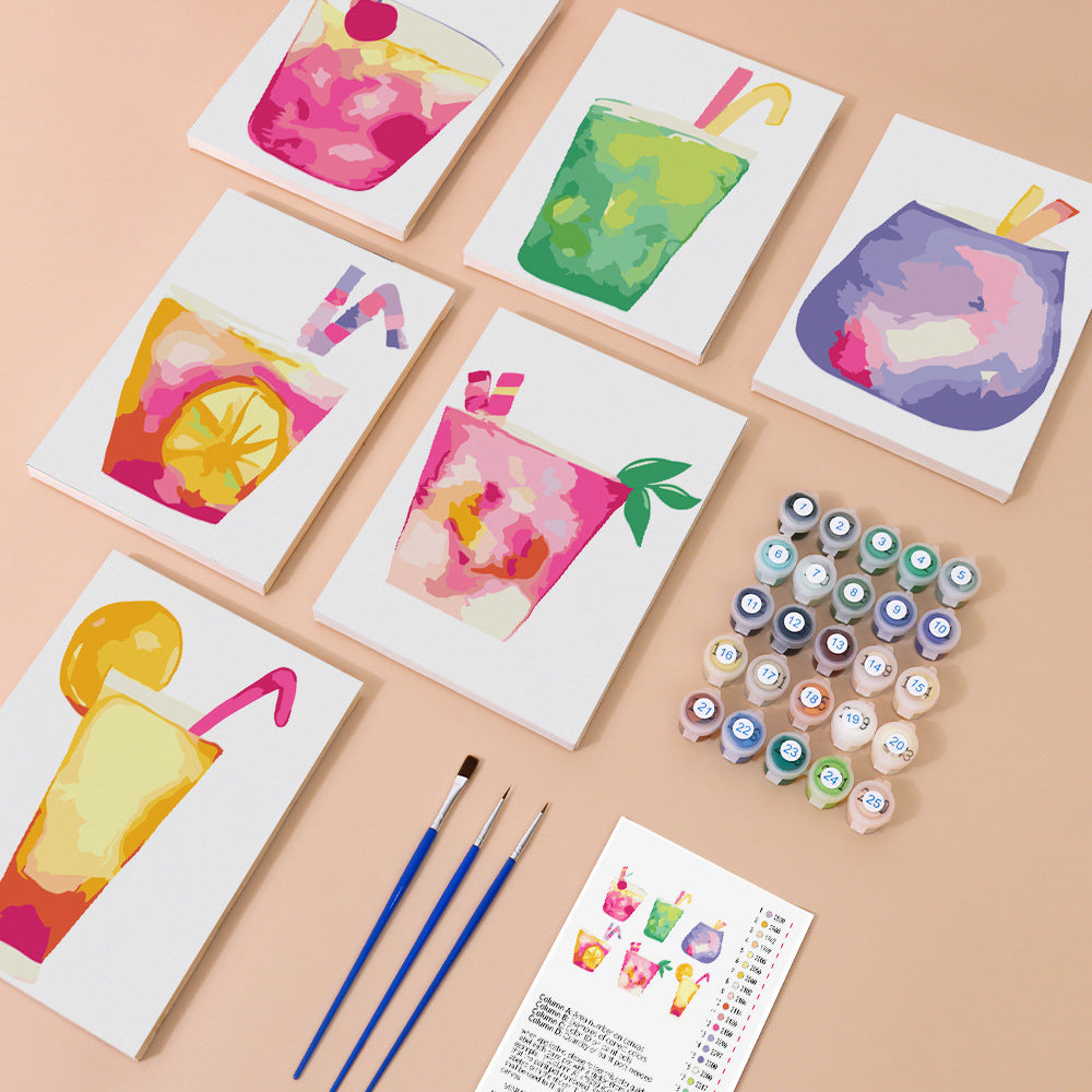New Small Painting Set Foreign Trade Popular Style Landscape Flower Hand-painted Diy Digital Oil Painting Amazon FBA Global Hair