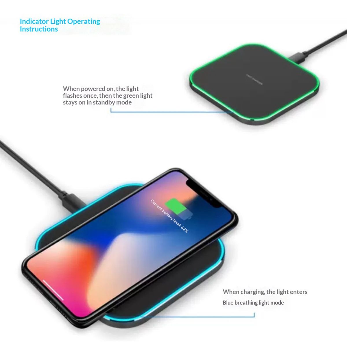 Cross-border Product Wireless ChargerSquare-shaped Fast Charging