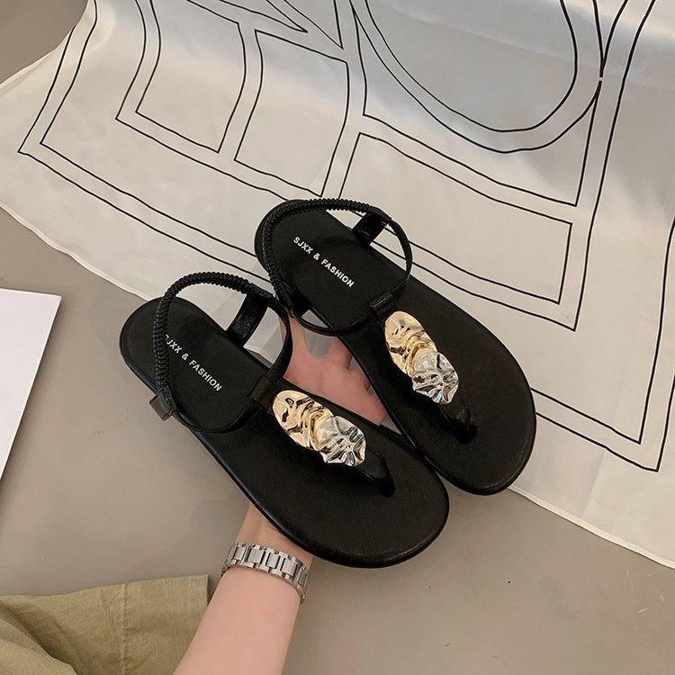 Women's Flip Flop Sandals, Fashion Internet Celebrity Flat Open Toe Beach Strap Roman Sandals For Outdoor Summer Wear