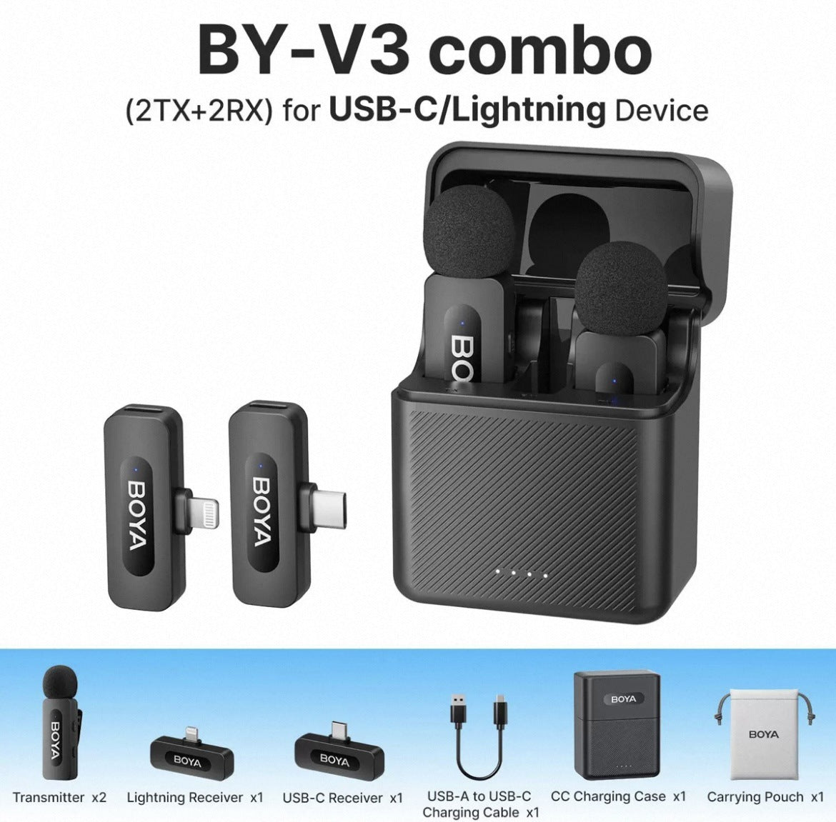 Wireless Lavalier Microphone With Triple-Level AI Noise Cancellation For Mobile Live Streaming And Recording