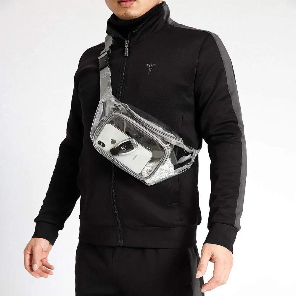 Eco-friendly Transparent PVC Waist Bag Outdoor Sports Crossbody Bag