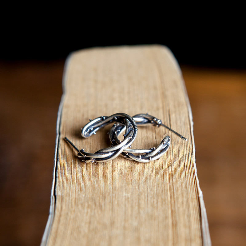 S925 Sterling Silver Thorns Earring Accessories