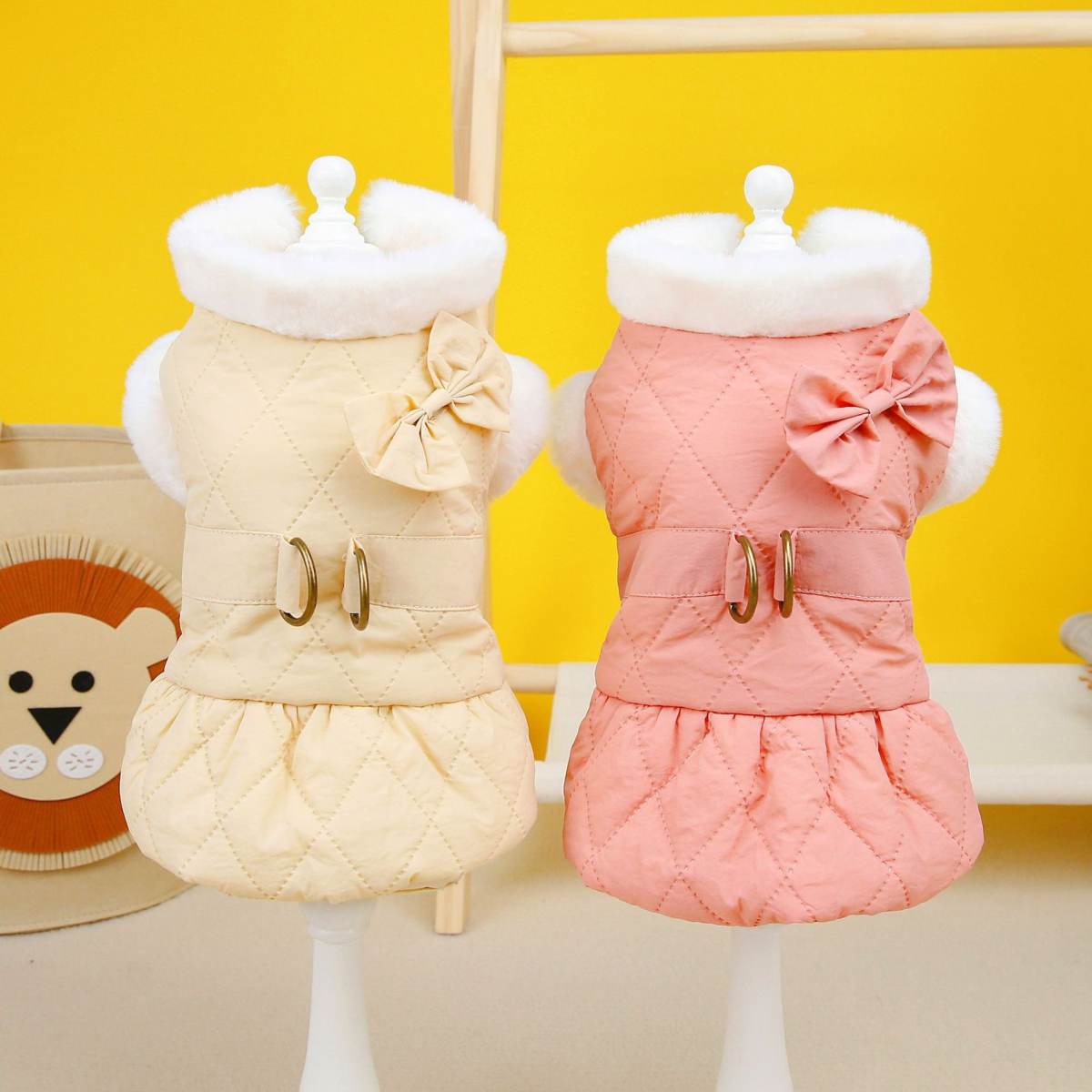 Pet Dog Clothes Small Dog Butterfly Cotton-padded Dress