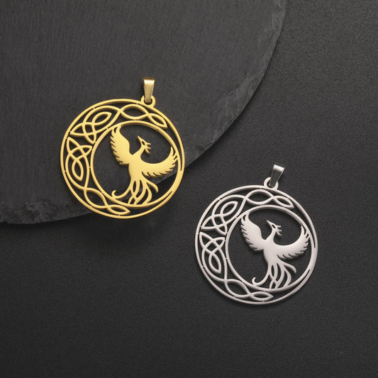 Retro Stainless Steel Ornament Accessories Phoenix Earring Pendant