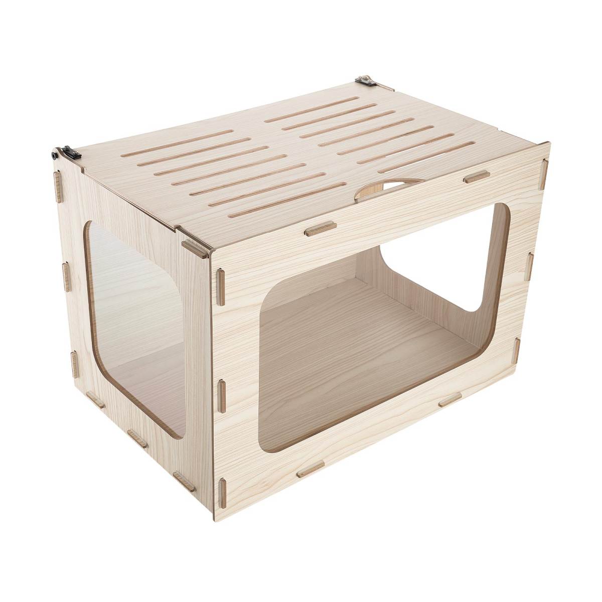 Wooden Hamster Cage 23.8"x15.9"x15.9" 270° Viewing Hamster Habitat, Chewproof Small Animal Cage With Openable Top, Large Pet House Wood Enclosure For Syrian/Dwarf Hamsters, Guinea Pigs, Gerbils
