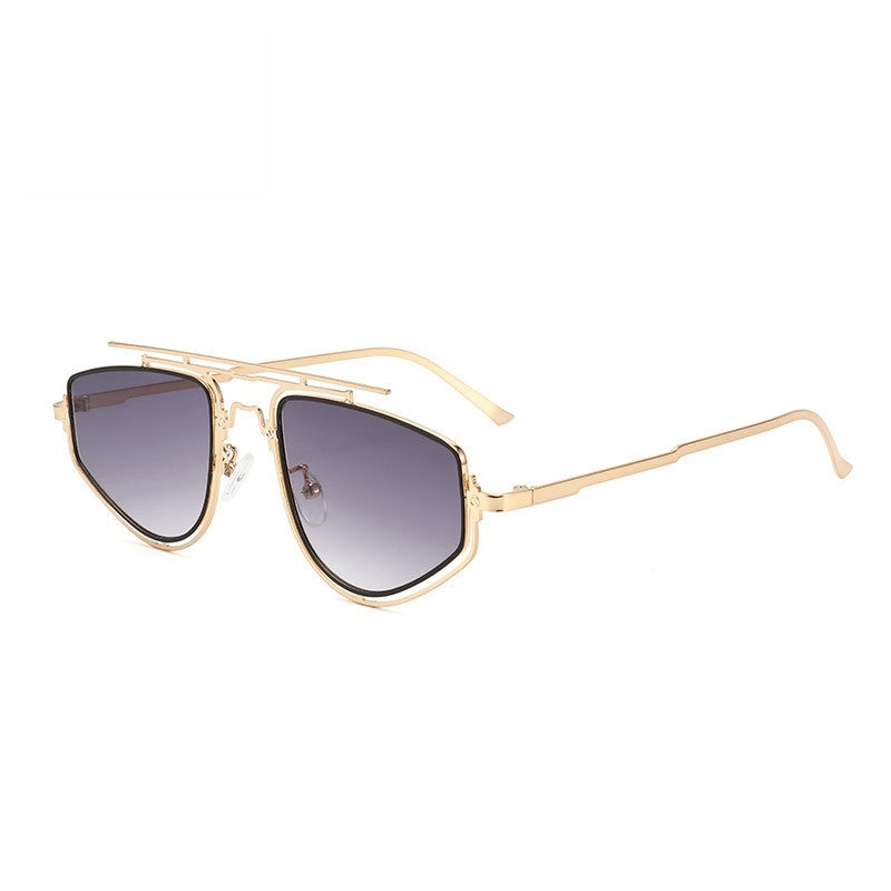 Retro Double Frame Sunglasses - Unisex UV Protection Fashion Eyewear with Unique Design for Daily Wear