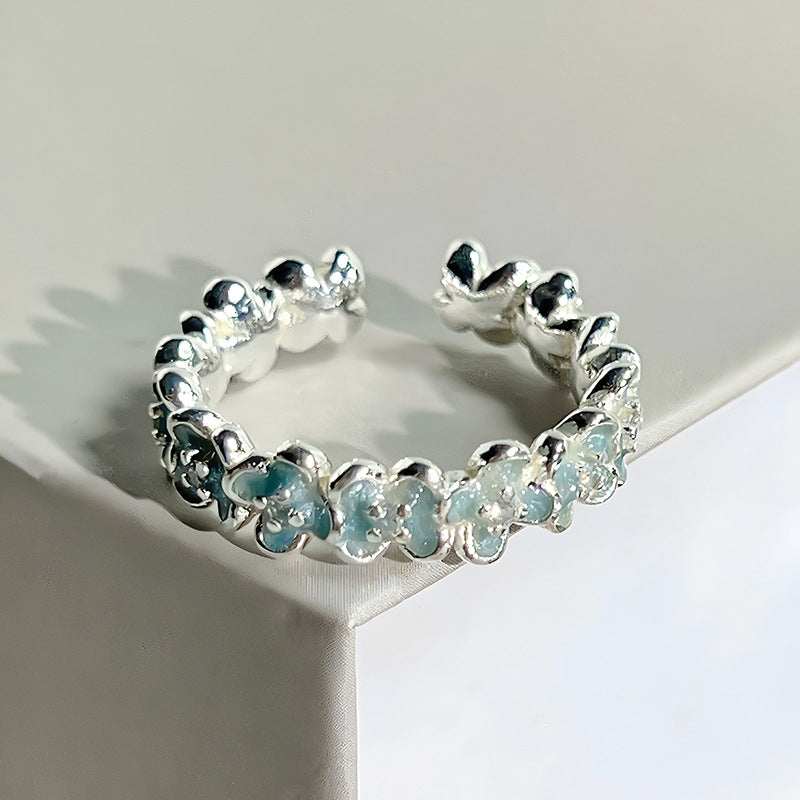 Vintage Medieval Zircon Open Ring, Shimmering Crushed Ice Inlay, Sparkling Butterfly Design, Niche High-end Accessories For Women