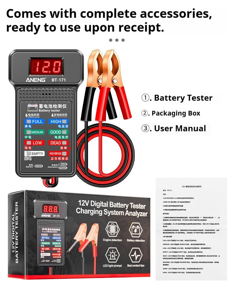 High-Sensitivity Smart Portable Battery Tester For Vehicles