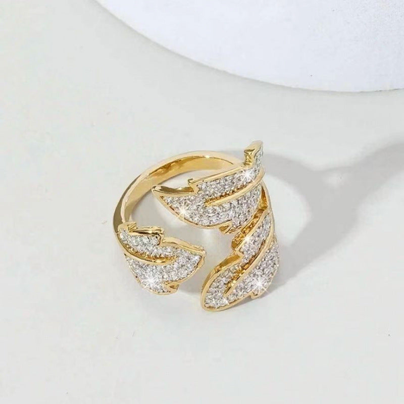 European And American Fashion Light Luxury Zircon Ring