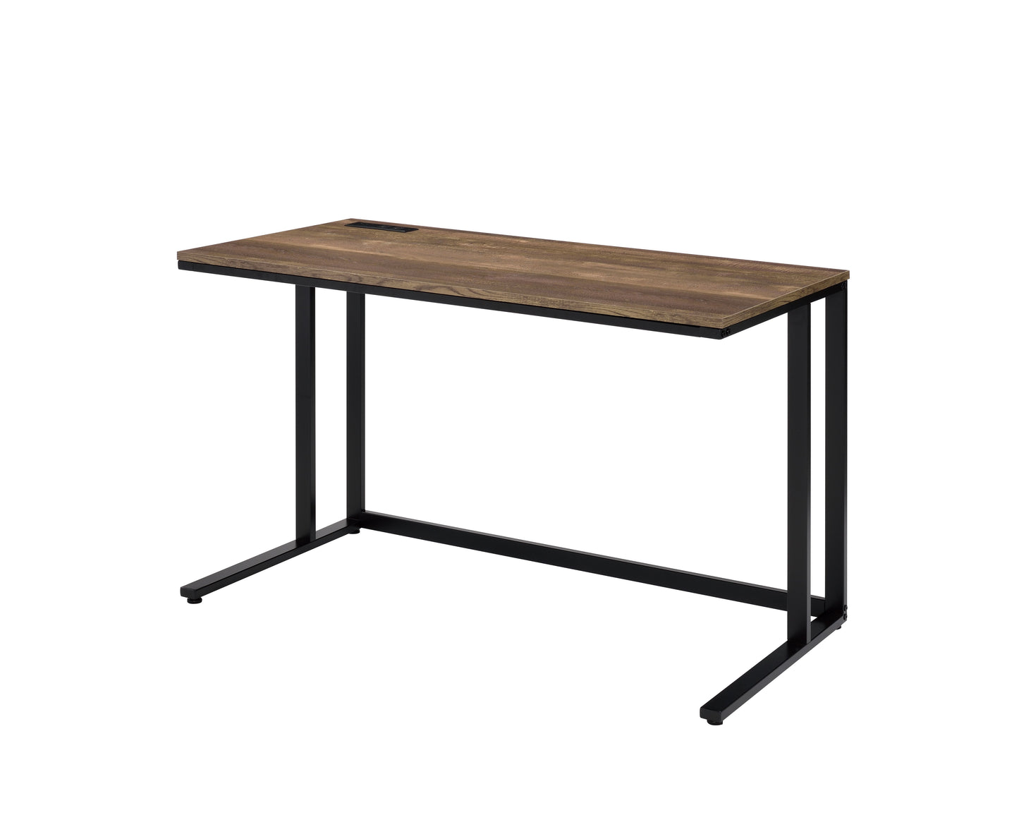 Tyrese Walnut & Black Finish Writing Desk W USB