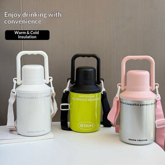 Portable Outdoor Sports Fitness Water Bottle With Straw And Handle