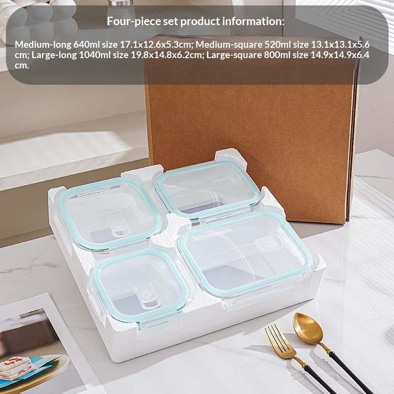 Cross-border Best-Selling High-Borosilicate Glass Lunch Box Set