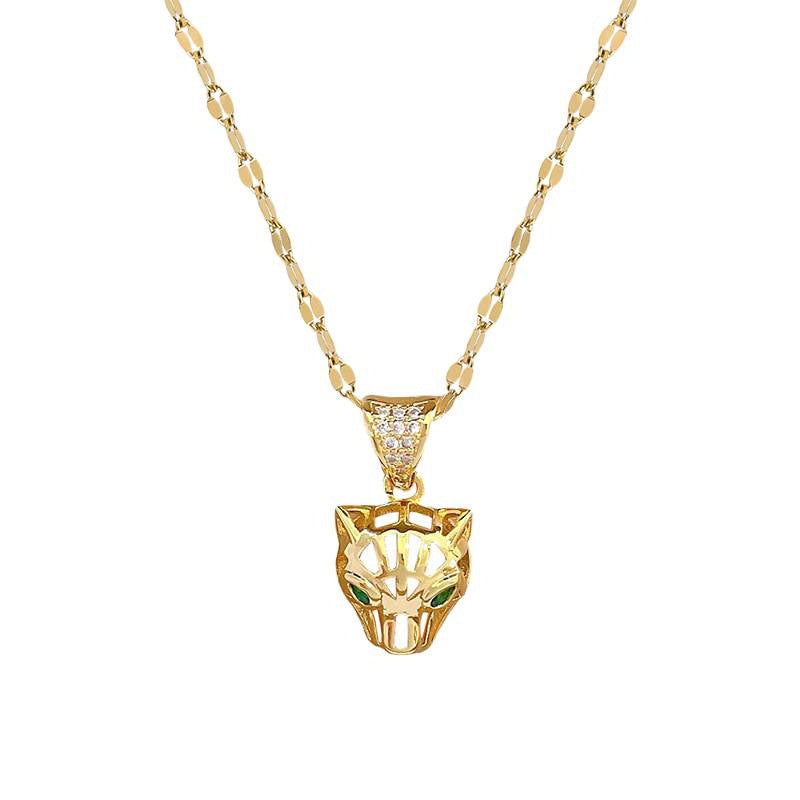 Hollowed-out Leopard-head Light-luxury Fashion Necklace For Women