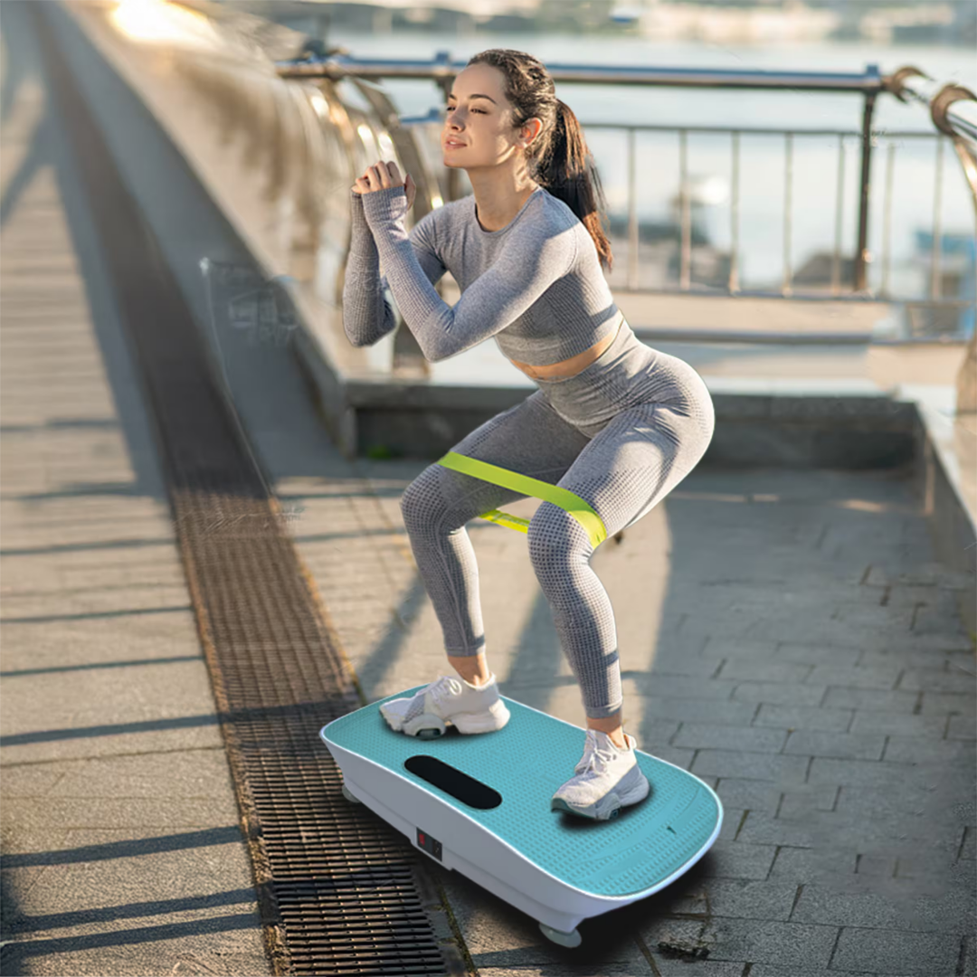 Silent Vibration Platform Crazy Fitness Massage 10-Frequency Weight Loss & Fat Burner Body Shaking Machine For Unisex Blue