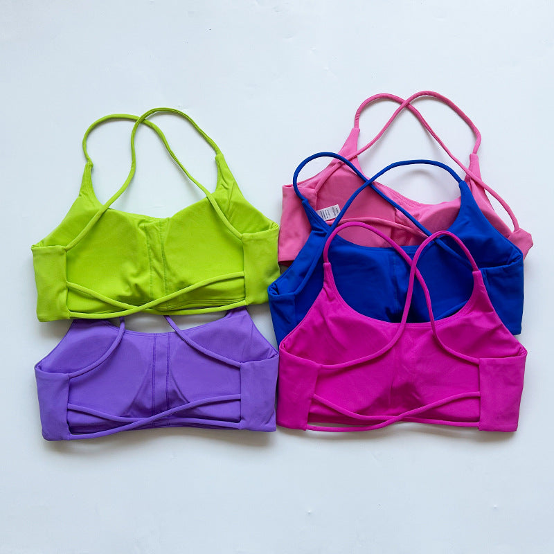 New Womens Shock-resistant, Quick-drying Sports Bra And Workout Top