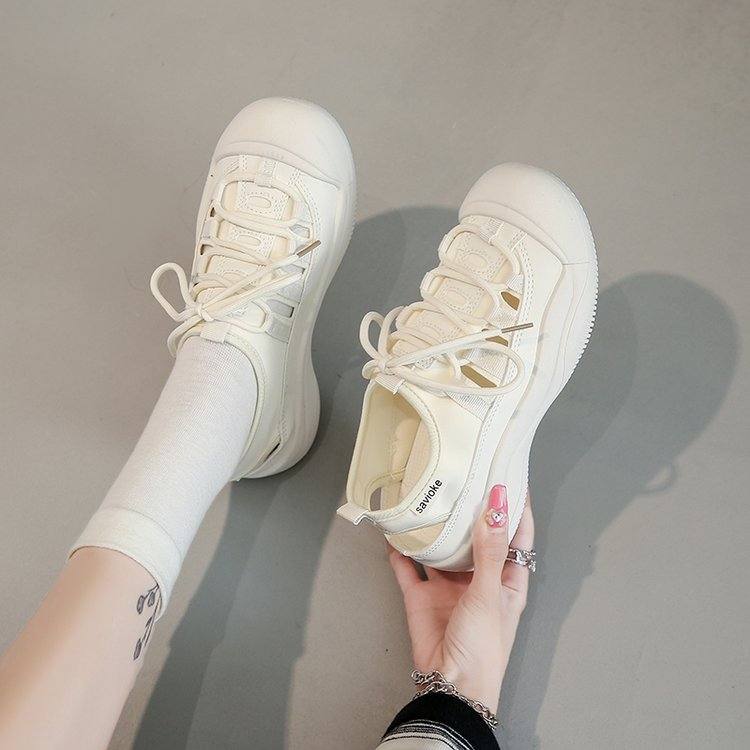 2026 Spring New Women Korean Style Canvas Shoes, Breathable Student Casual Viral Streetwear White Sneakers
