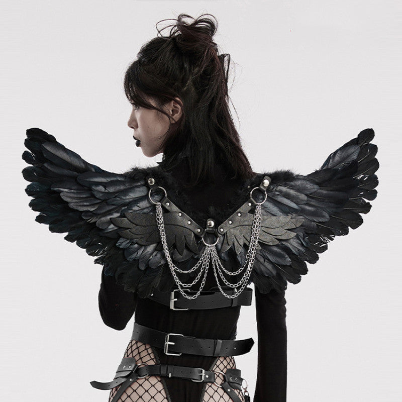 Feather Wings Strap Accessories Punk Style Halloween Decorations