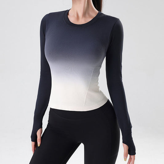 Gradient Color Yoga Clothing Top Women's Thin Quick-drying