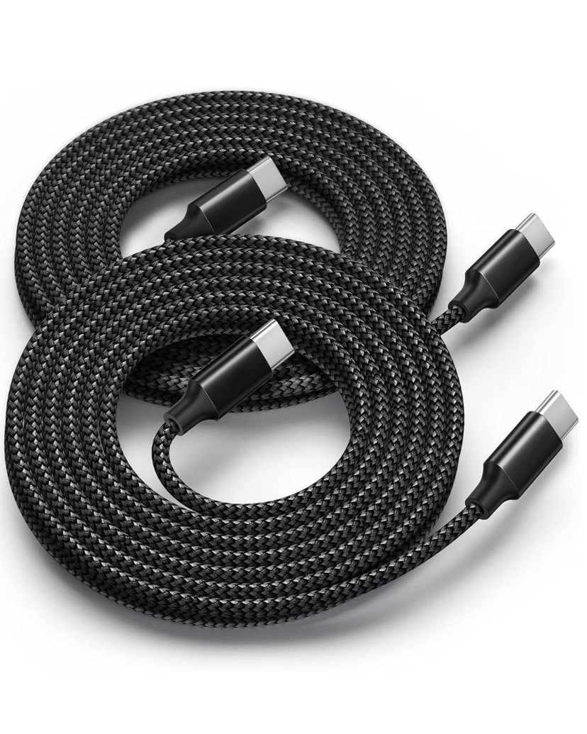 Extended PD Charging And Data Cable With Dual Type-C Connectors