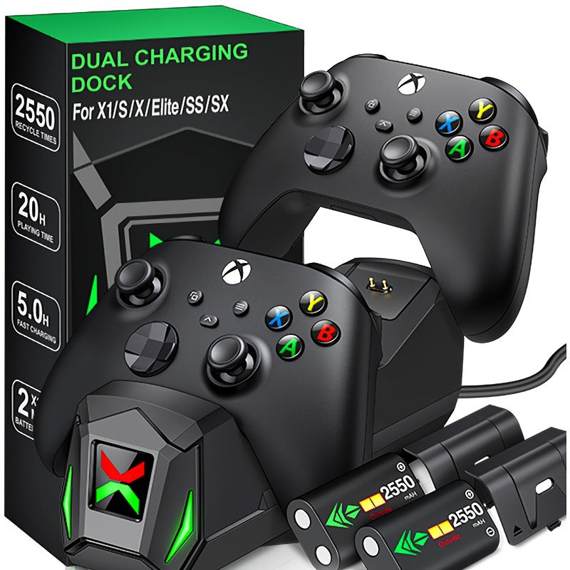 Controller Charging Station With 2x5520mWh Rechargeable Battery