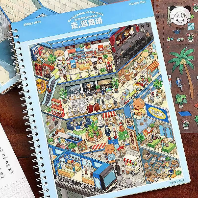 Miniature Scene Collection 3D Diorama Tiny House Toys And DIY Plannerjournal Decorative Stickers