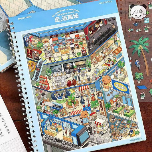 Miniature Scene Collection 3D Diorama Tiny House Toys And DIY Plannerjournal Decorative Stickers