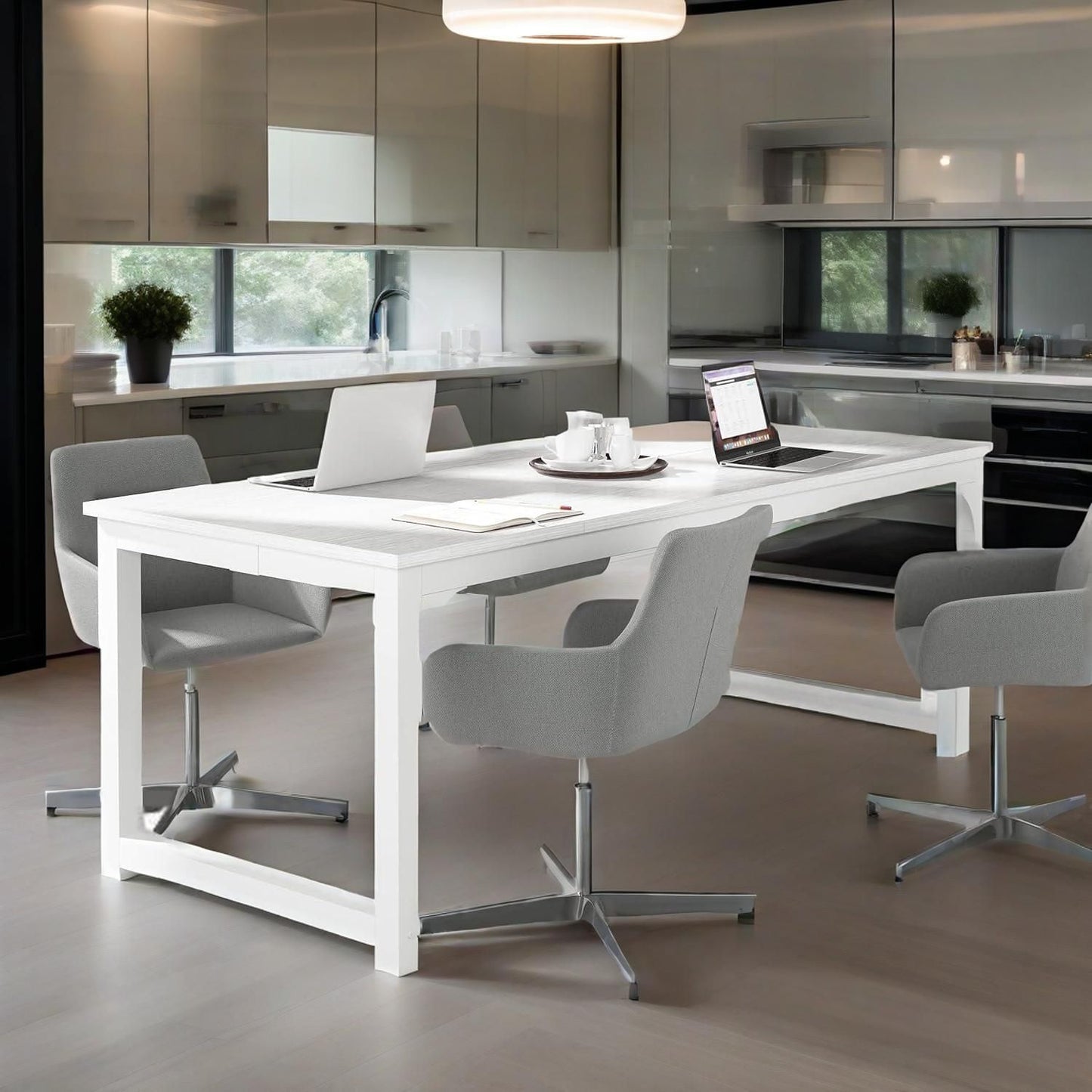 0.8'Executive Desk, Large Office Computer Desk With Thicken Frame, Modern Simple Workstation Business Furniture