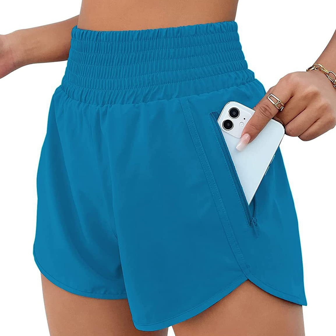 Summer's Hot New High-Waist Women's Casual Sports Shorts With Lining For Running And Yoga