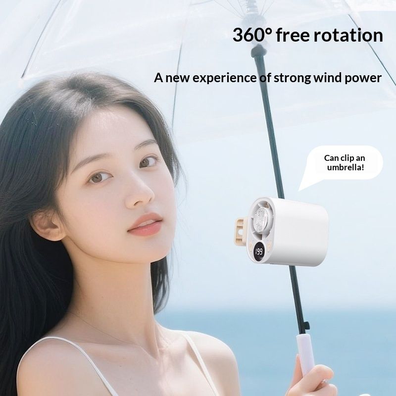 USB-Charged Outdoor Digital Display Ice-Pack Cooling Clip Fan