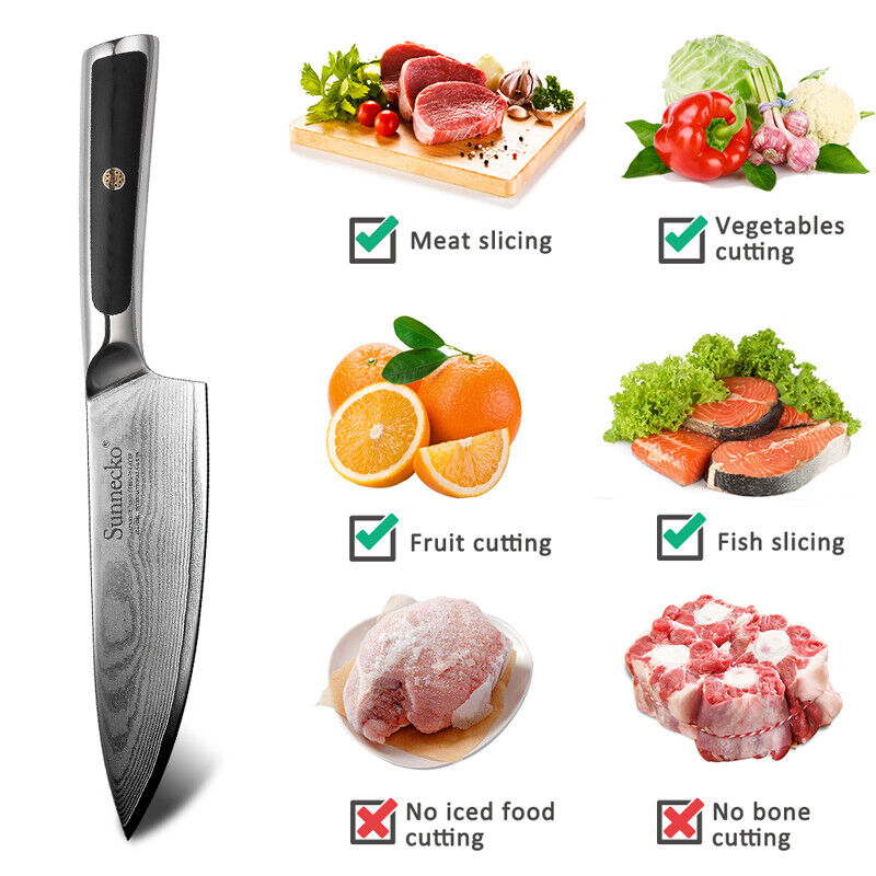 Chef Knife 6.5 Inch Kitchen Cutlery Japanese Knife Damascus Steel Meat Cleaver