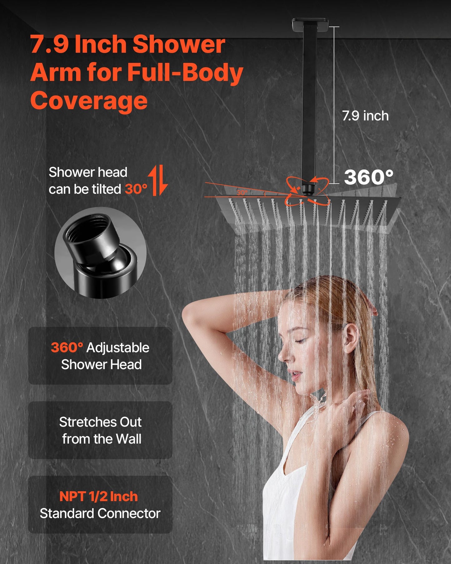 Shower Faucet Set, Rainfall Bathroom Shower System With 10-Inch Square Rain Shower Head And Handheld Spray, Ceiling Mount Bath Fixtures With Brass Valve And Trim Kit, Matte Black