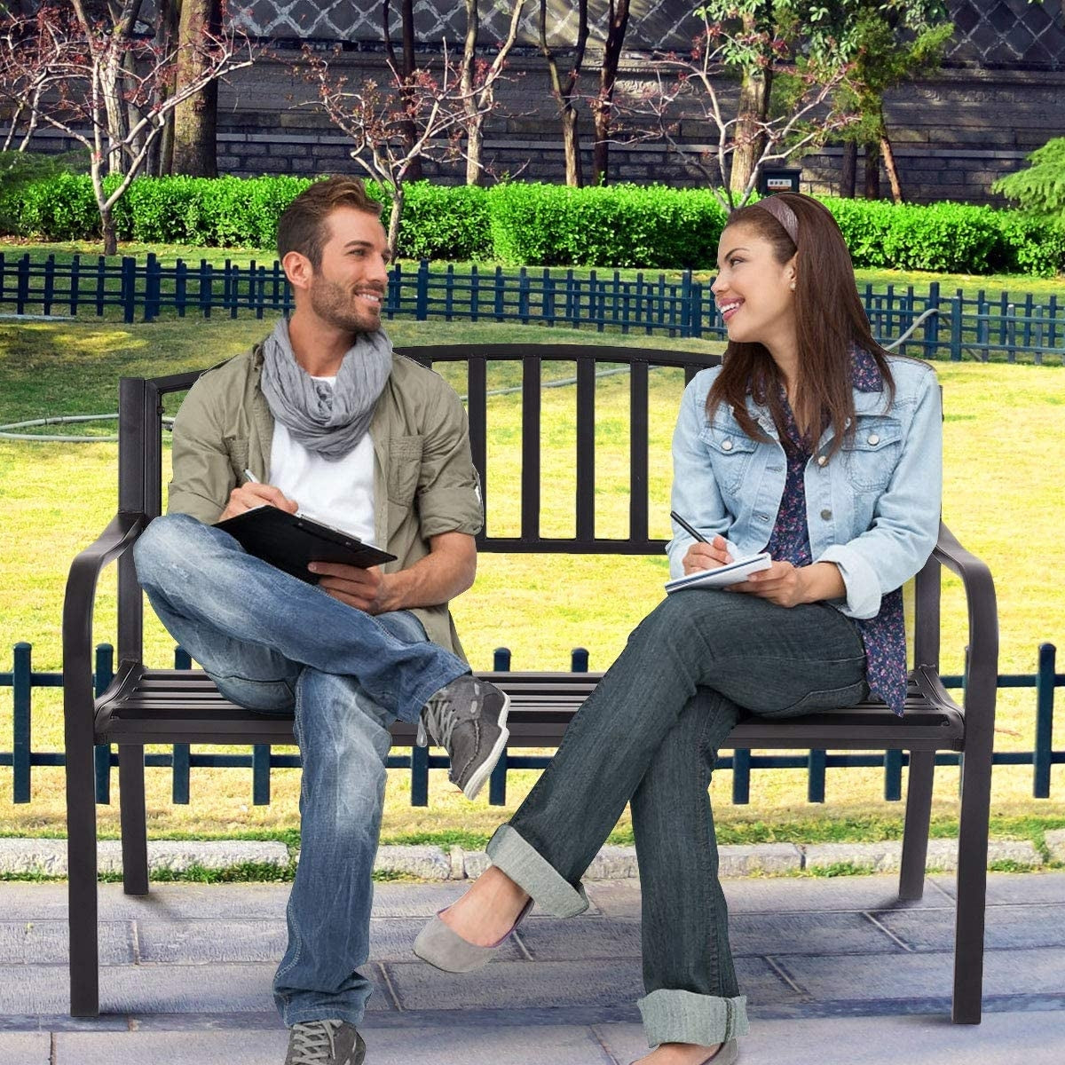 50 Inch Patio Garden Bench Loveseats For Outdoor