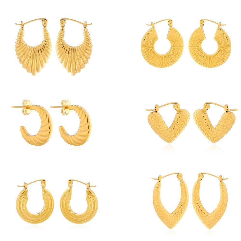 Asymmetric U-shaped Earrings For Cross-border Fashion In Europe And America