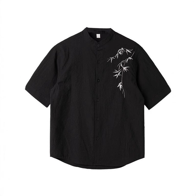 Korean-style Loose-fit Short-sleeve Shirt For Men
