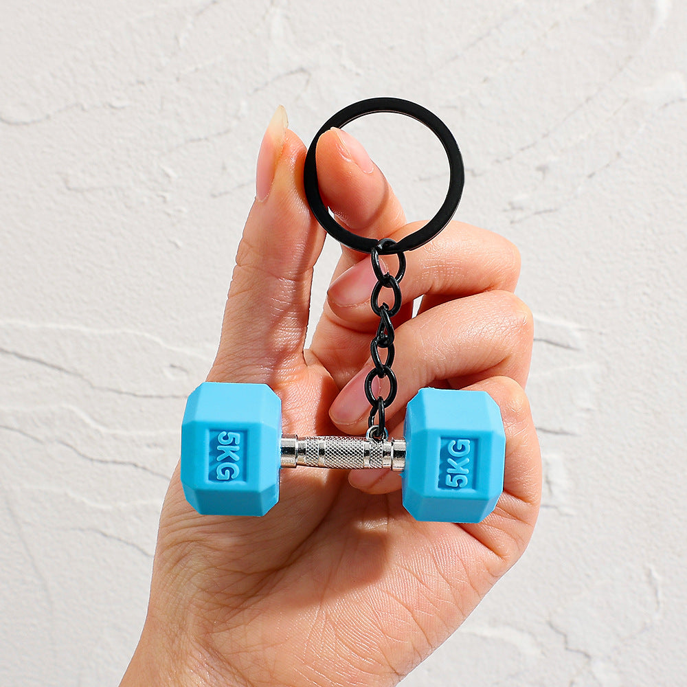 Fitness Dumbbell Keychain Pendant Couples Car  Bag Key Chain  Sports Charm Ornament